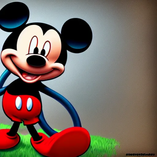 Image similar to [ mickey mouse ] in a horror game, [ digital art ]!!, 4 k quality