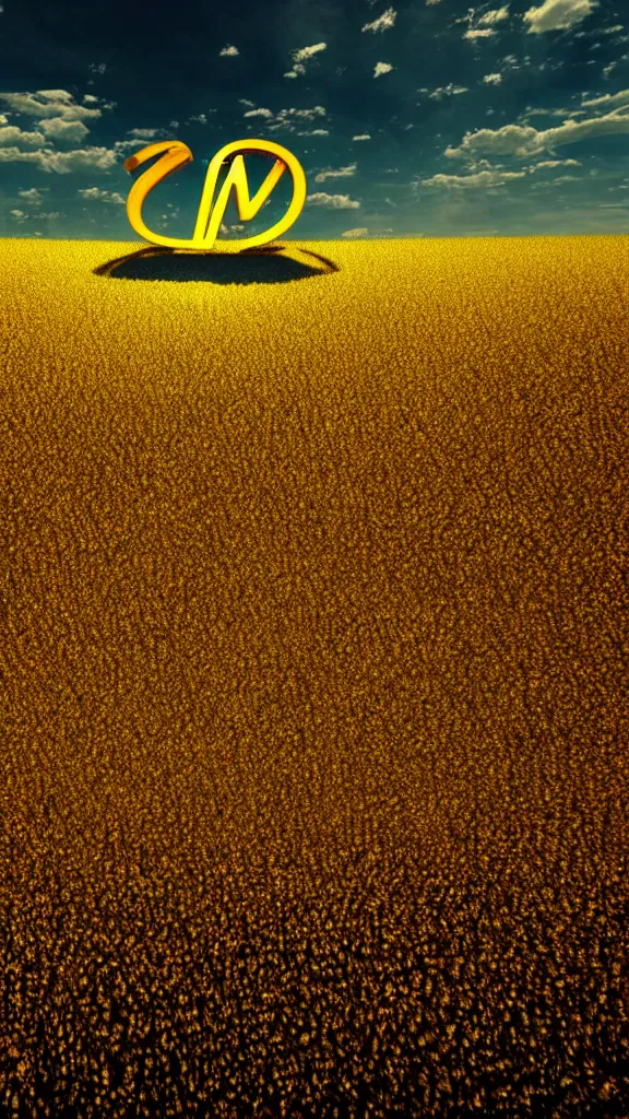 Image similar to the letter M hangs in midair over a golden field full of burning flowers 4k photorealistic telephoto artstation ultradetail