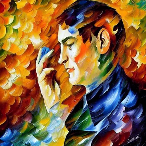 Prompt: a painting by leonid afremov and johannes itten