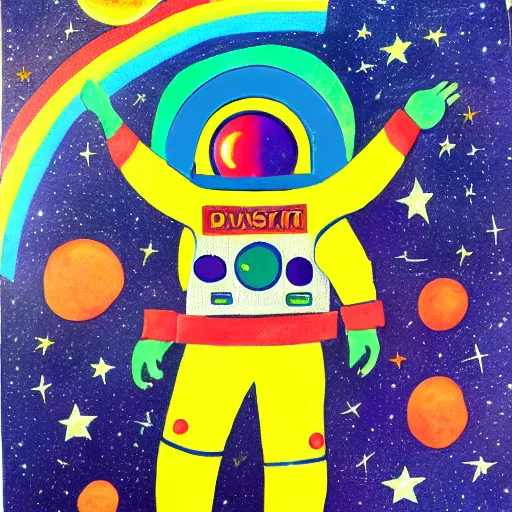 Image similar to rainbow cosmic astronaut
