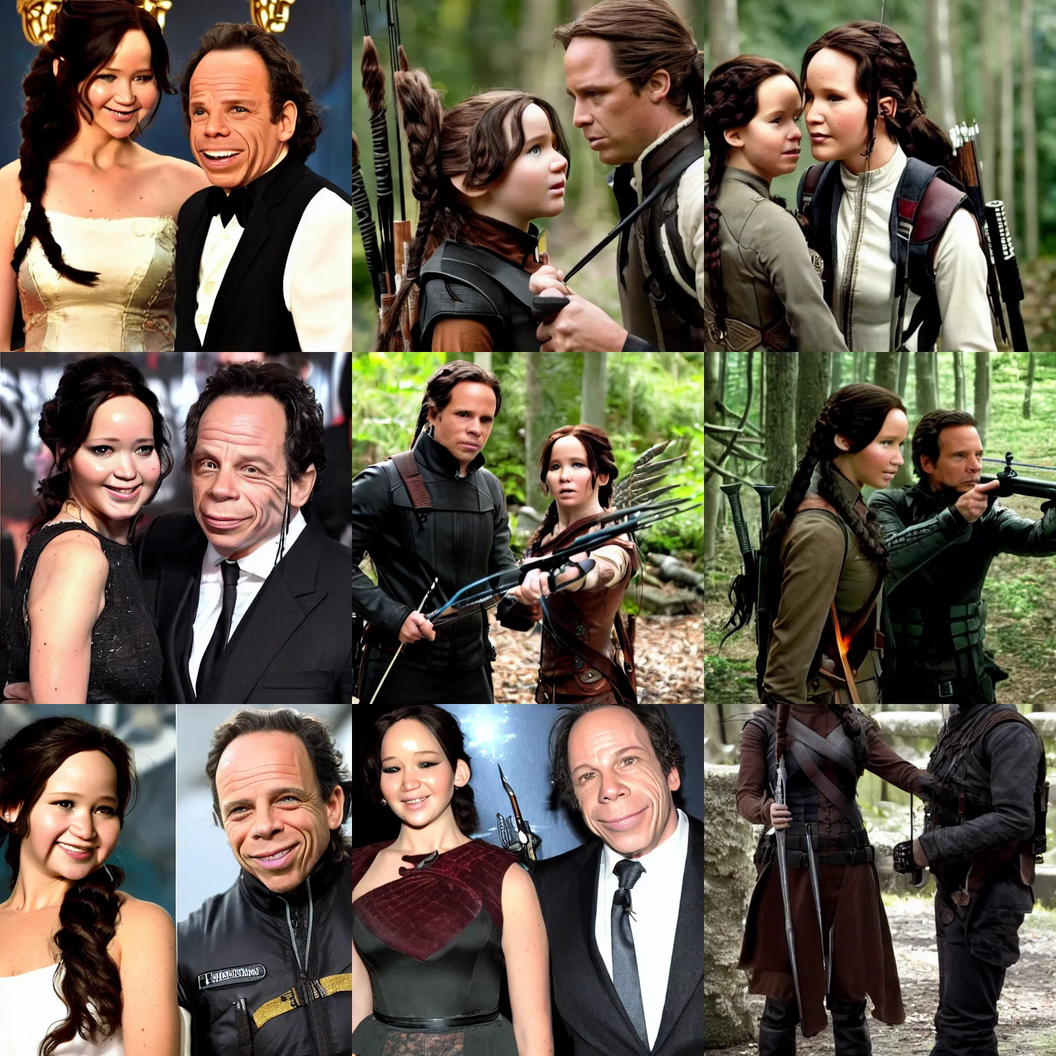 Prompt: Katniss Everdeen and Warwick Davies