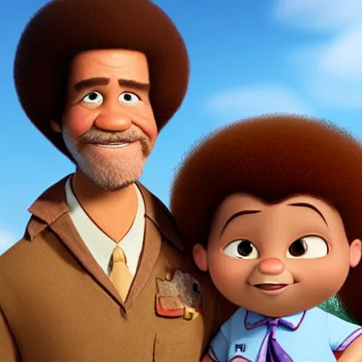 Image similar to bob ross as a disney character from up ( 2 0 0 9 )