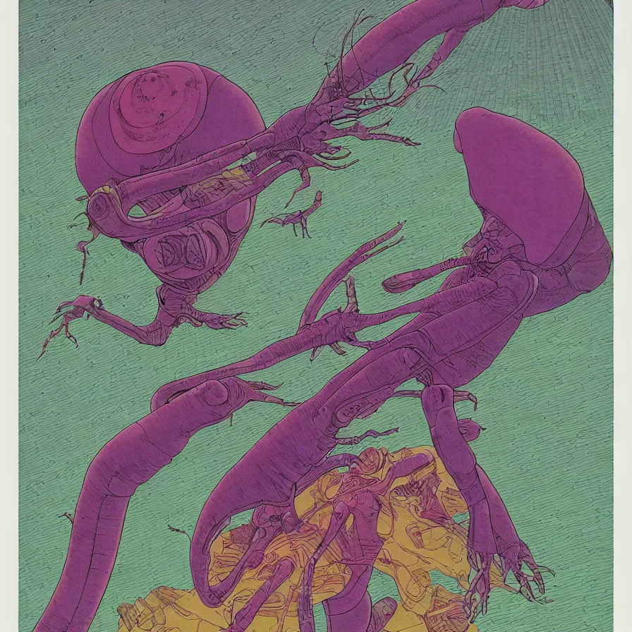 Image similar to ( an alien, record jacket design ) by mœbius