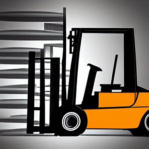 Prompt: fancy picture of a forklift in a cyper punk setting