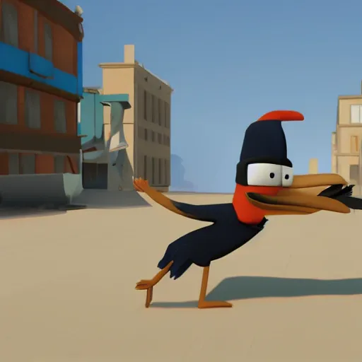 Image similar to Road Runner as a character in Human Fall Flat