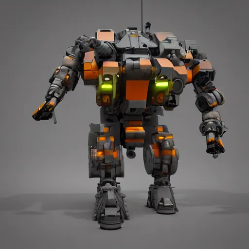 a military combat walking tank mech with orange - | Stable Diffusion ...