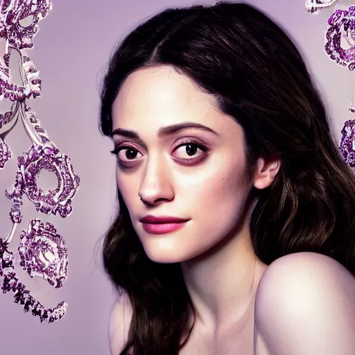 Image similar to portrait of wonderful princess of amethyst emmy rossum with fair skin, ornate 8 k gorgeous intricate detailed, accent lighting, dramatic light, octane render