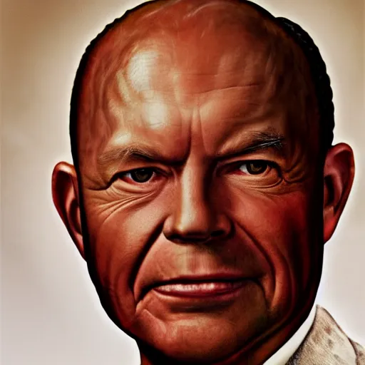 Prompt: official close up portrait of United States Dwight D. Eisenhower as an African American with dreadlock, digital art