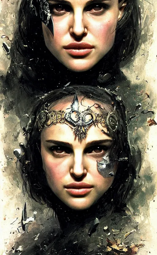 Image similar to young natalie portman as mathilda, legendary warrior, heroic fighter, lord of the rings, tattoos, decorative ornaments, battle armor, by omar ortiz, carl spitzweg, ismail inceoglu, vdragan bibin, hans thoma, greg rutkowski, alexandros pyromallis, perfect face, fine details, realistic shading photorealism