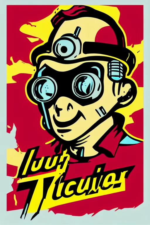 Image similar to fallout 7 6 retro futurist illustration art by butcher billy, sticker, colorful, illustration, highly detailed, simple, smooth and clean vector curves, no jagged lines, vector art, smooth andy warhol style