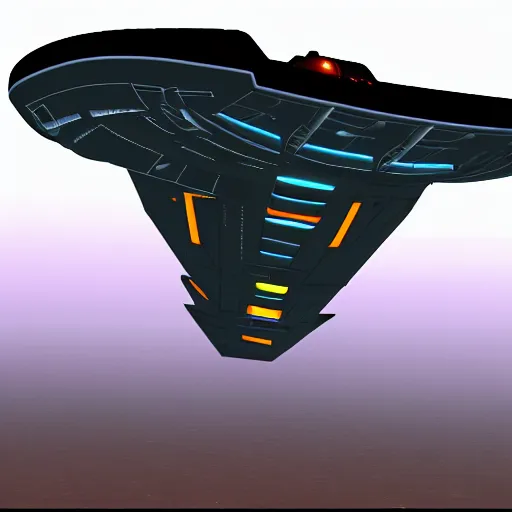 Prompt: carrier spaceship from the game Dangerous by Binary Helix