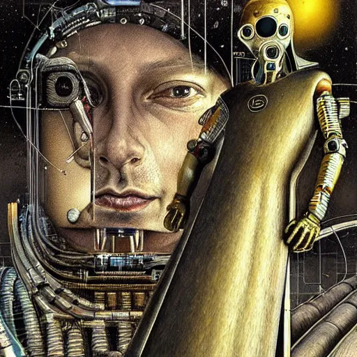 Image similar to a futurist techno - spirit cybernetic pharaoh, future perfect, award winning digital art by santiago caruso and alan bean