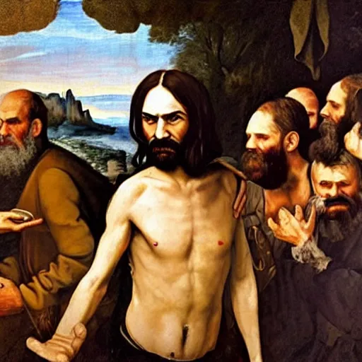 Prompt: charles manson in the style of a renaissance painting