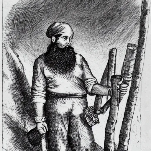 Image similar to lumberjack in an egyptian pit