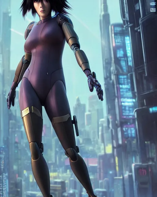 Image similar to weta disney pixar movie still portrait photo of motoko kusanagi the major ghost in the shell : : as cyborg woman by pixar : : by weta, wlop, ilya kuvshinov, rossdraws, artgerm, maxim cover, octane render, anime, octane render, 3 d, volumetric lighting, anti aliasing, raytracing : :