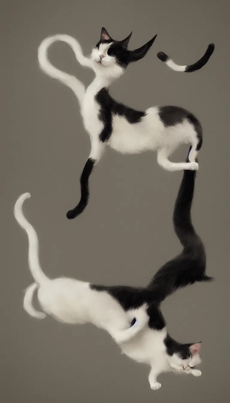 Image similar to long vertical cat, artwork by wlop, beelpe, artsation