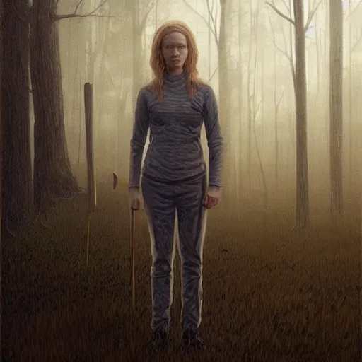 Prompt: ruth from ozark, character portrait, concept art, intricate details, highly detailed by greg rutkowski, michael whelan and gustave done