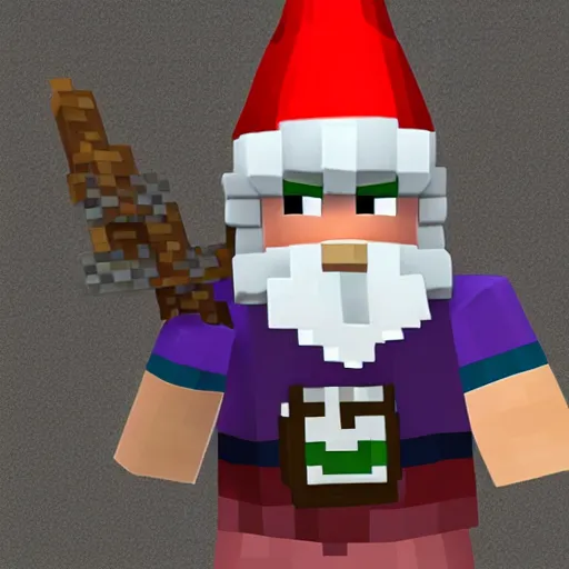 Image similar to a gnome from minecraft