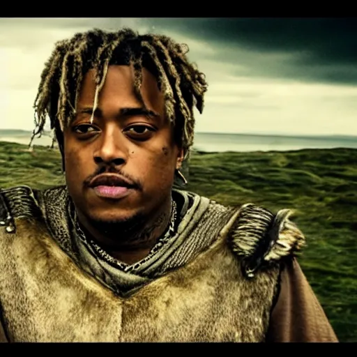 Prompt: juice wrld in vikings 4 k detailed super realistic