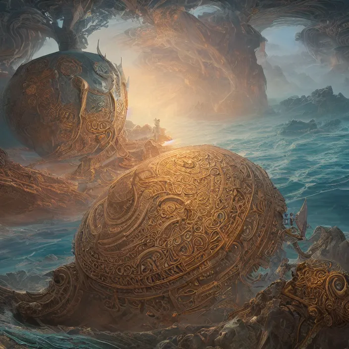 Prompt: Vernadskys Noosphere, stylized, detailed and intricate, elegant, ornate, beautiful digital painting, cinematic, cgsociety, Jama Jurabaev, H.R. Giger, Zdizslaw Beksinski, James jean, Noah Bradley, Darius Zawadzki, vivid colors and vibrant outlines, 8K HD