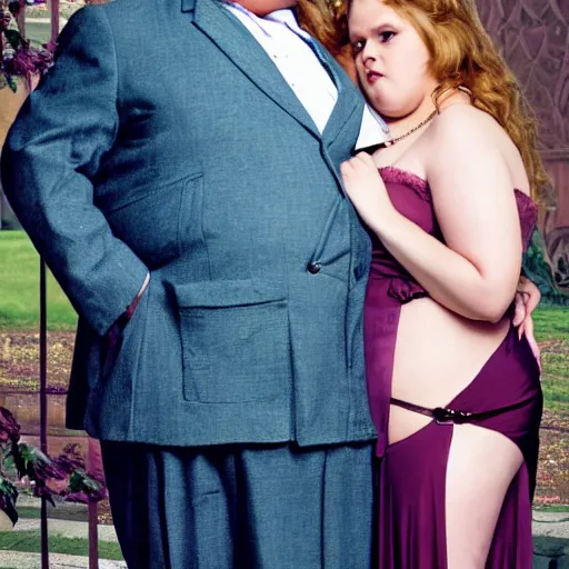 Prompt: the cover of a mills and boon romance novel featuring morbidly obese people