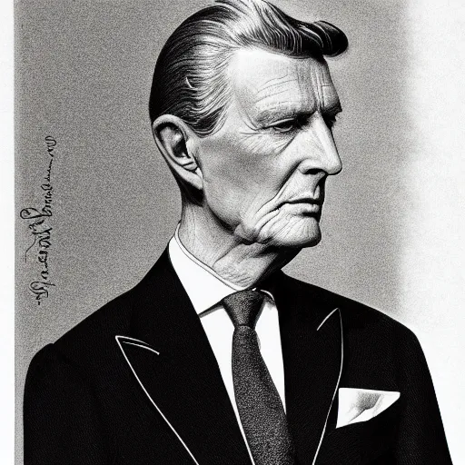 Prompt: pencil illustration of Hubert de givenchy highly detailed, cinematic,