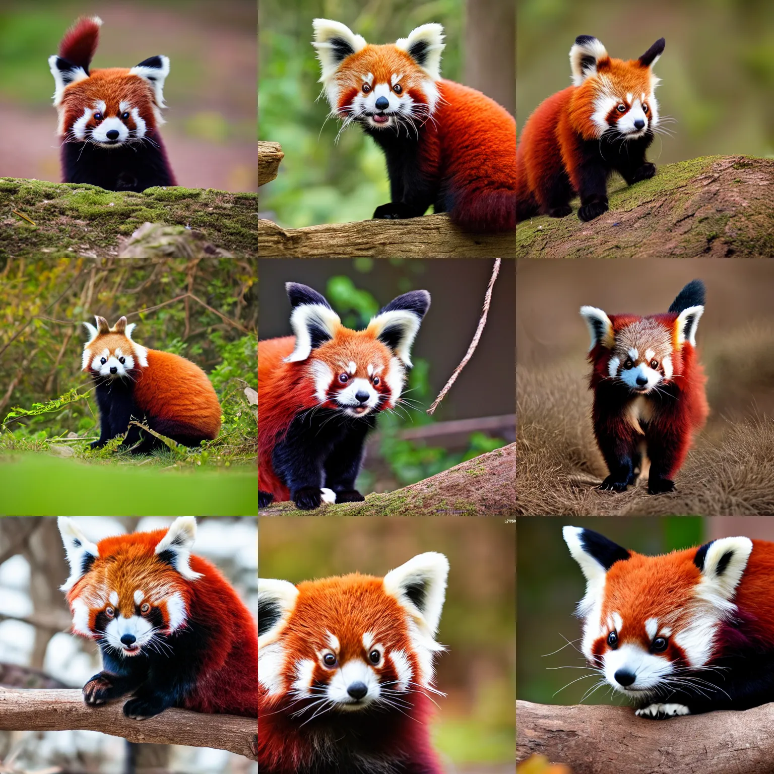 Prompt: a cross between a red panda and a rabbit, photography, f / 1 6, 2 2 mm lens, soft lighting