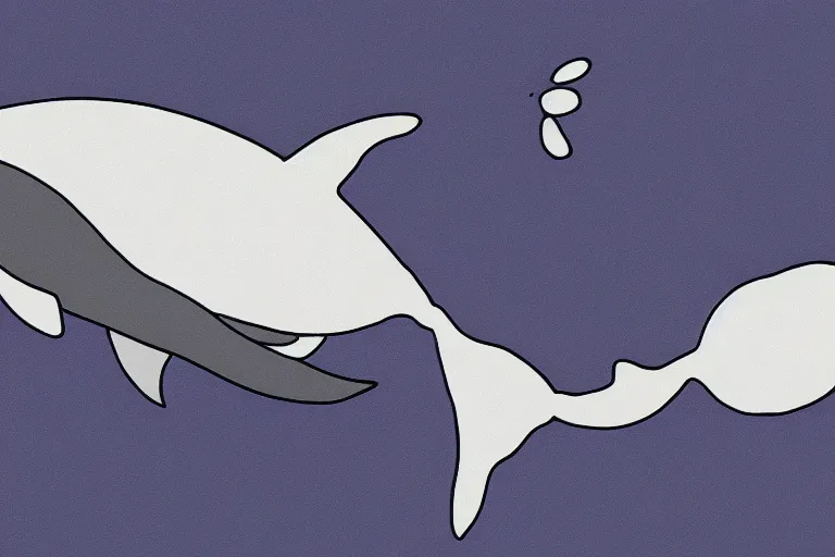 Prompt: anime whale using a computer, anime whale, anime screencap