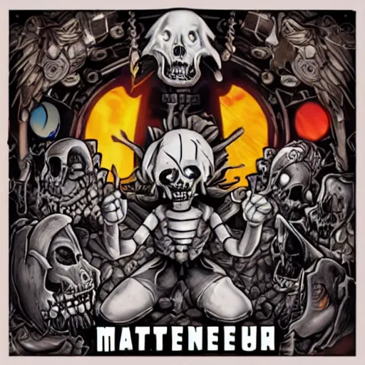 Image similar to undertale heavy metal album cover, album cover