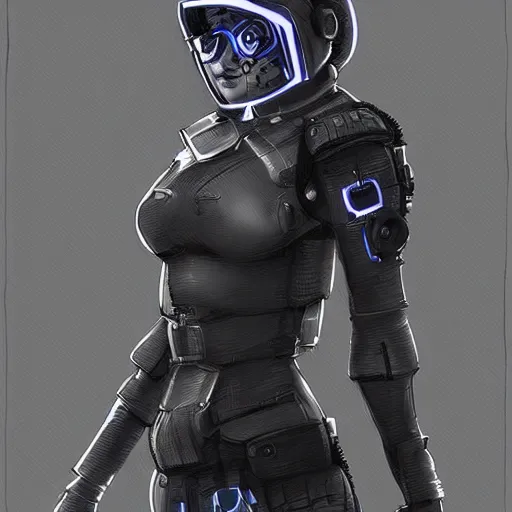 Prompt: “Concept art, hacker cyborg girl, highly detailed”