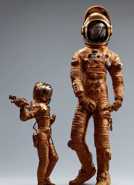 Prompt: high intricate statue of an astronaut carved from wood in baroque style, studio light, maria panfilova, andrea savchenko, mike kime, ludovic plouffe, qi sheng luo, oliver cook, trending on artstation