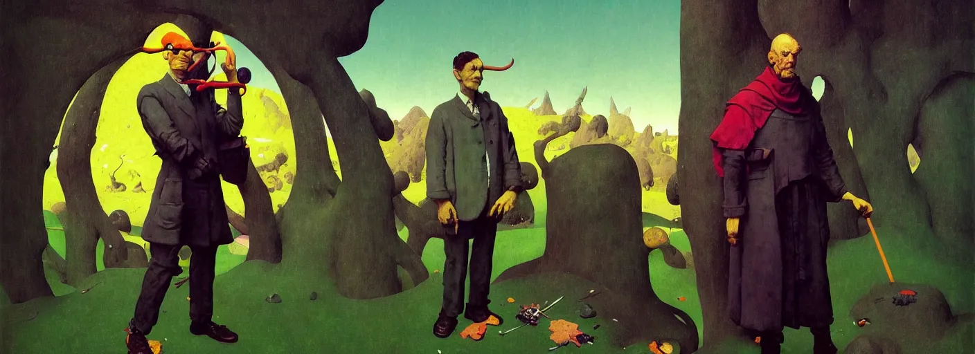 Image similar to full - body portrait surreal colorful clay fighting artstation rpg gentleman character concept art anatomy, action pose, very coherent and colorful high contrast masterpiece by norman rockwell franz sedlacek hieronymus bosch dean ellis simon stalenhag rene magritte gediminas pranckevicius, dark shadows, sunny day, hard lighting, reference sheet white! background