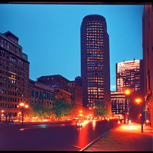 Image similar to boston nights, photo, color, kodachrome, accurate, film grain