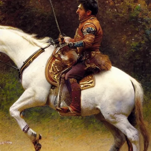 Prompt: attractive lionel messi as attractive lionel messi riding a horse, natural lighting, high quality, very detailed painting, by gaston bussiere, donato giancola, j. c. leyendecker