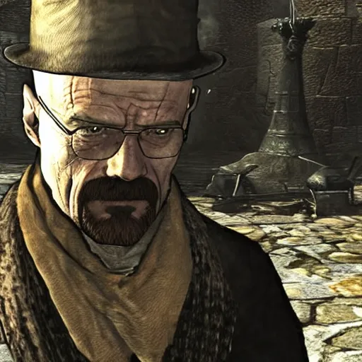 Prompt: Walter White in Dark Souls