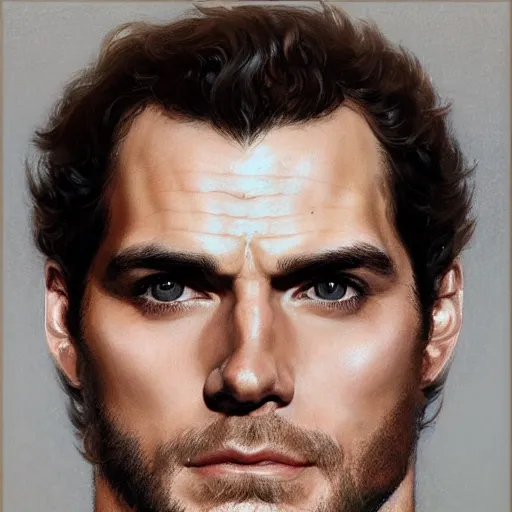 Image similar to henry cavill, closeup portrait art by donato giancola and greg rutkowski, realistic face, digital art, trending on artstation, symmetry!!