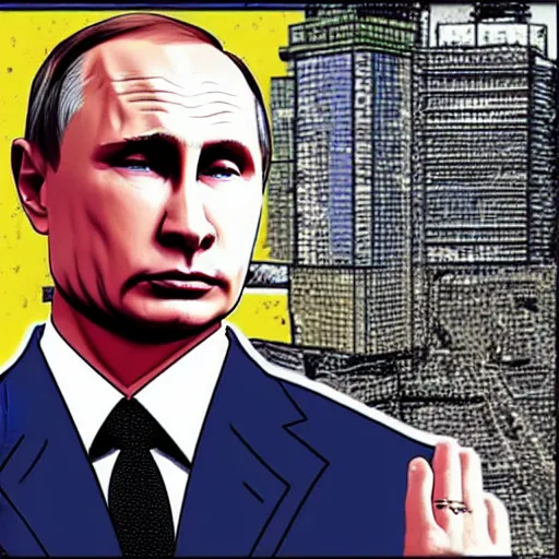 Image similar to Putin in GTA art style