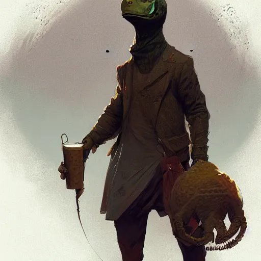 Prompt: an anthropomorphic turtle wearing a turtleneck, digital art, by greg rutkowski, craig mullins, alphonse mucha