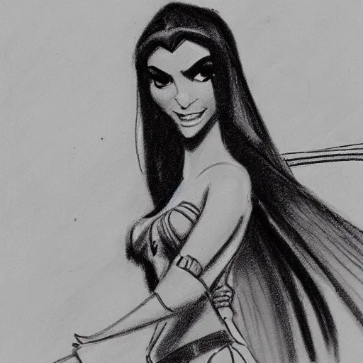 Image similar to milt kahl sketch of victoria justice as princess padme from star wars episode 3