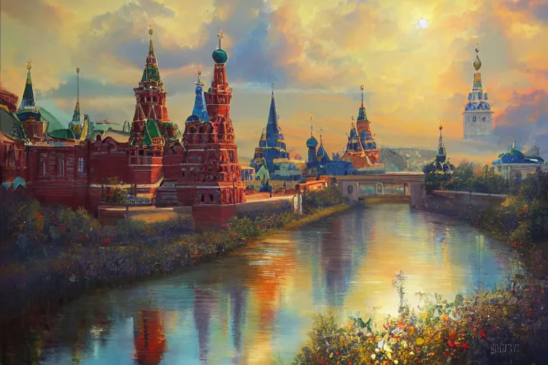 Prompt: beautiful russia of the future, oil painting, trending on artstation