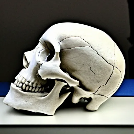 Prompt: human skull holography