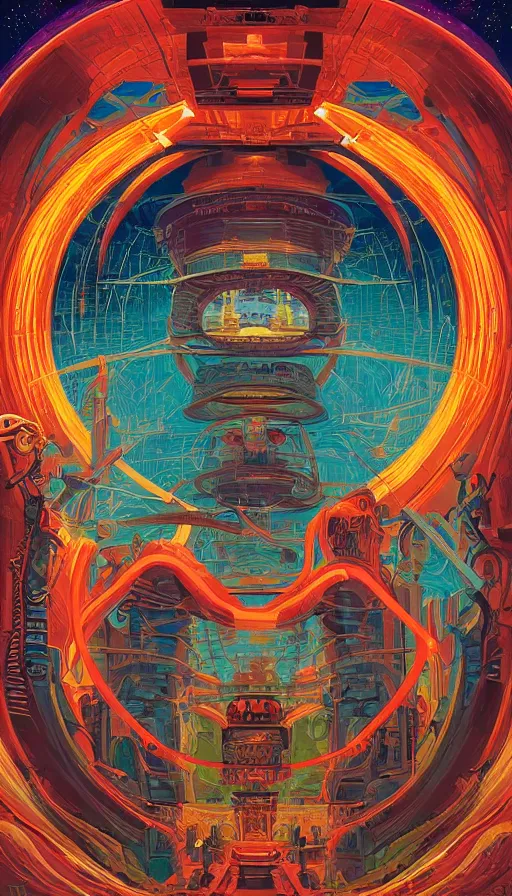 Image similar to The oracle of the mayan elders, italian futurism, Dan Mumford