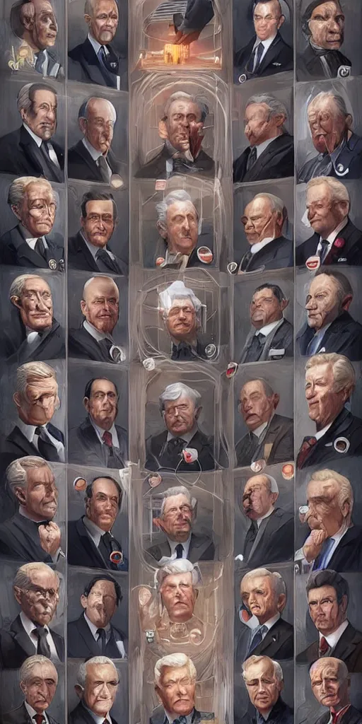 Image similar to symmetry!! all the presidents of usa, very detailed, perfect lighting, perfect composition, 4 k, artgerm, derek zabrocki, greg rutkowski