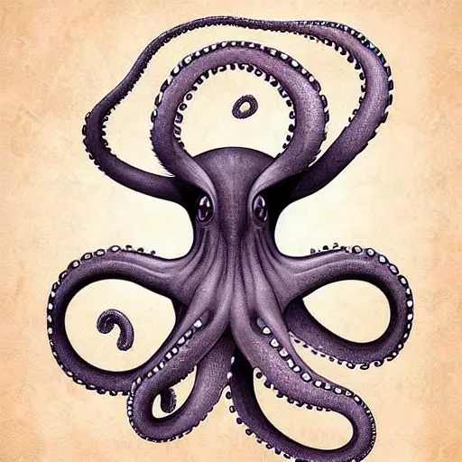 Prompt: Specualtive evolution paleoart with octopus using computer, expressive and beautiful digital art