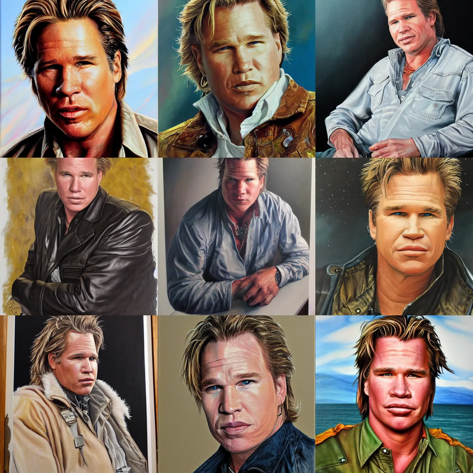 Prompt: a painting of val kilmer by james gurney, detailed and intricate