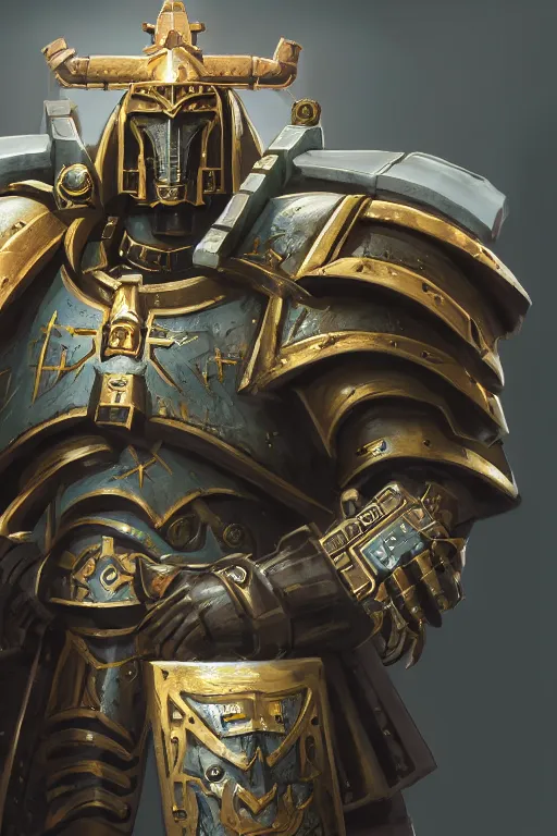 Image similar to armor portrait heros warhammer 4 0 k horus heresy fanart - the primarchs emperor by johannes helgeson animated with vfx concept artist & illustrator global illumination ray tracing hdr fanart arstation zbrush central hardmesh 8 k octane renderer comics stylized