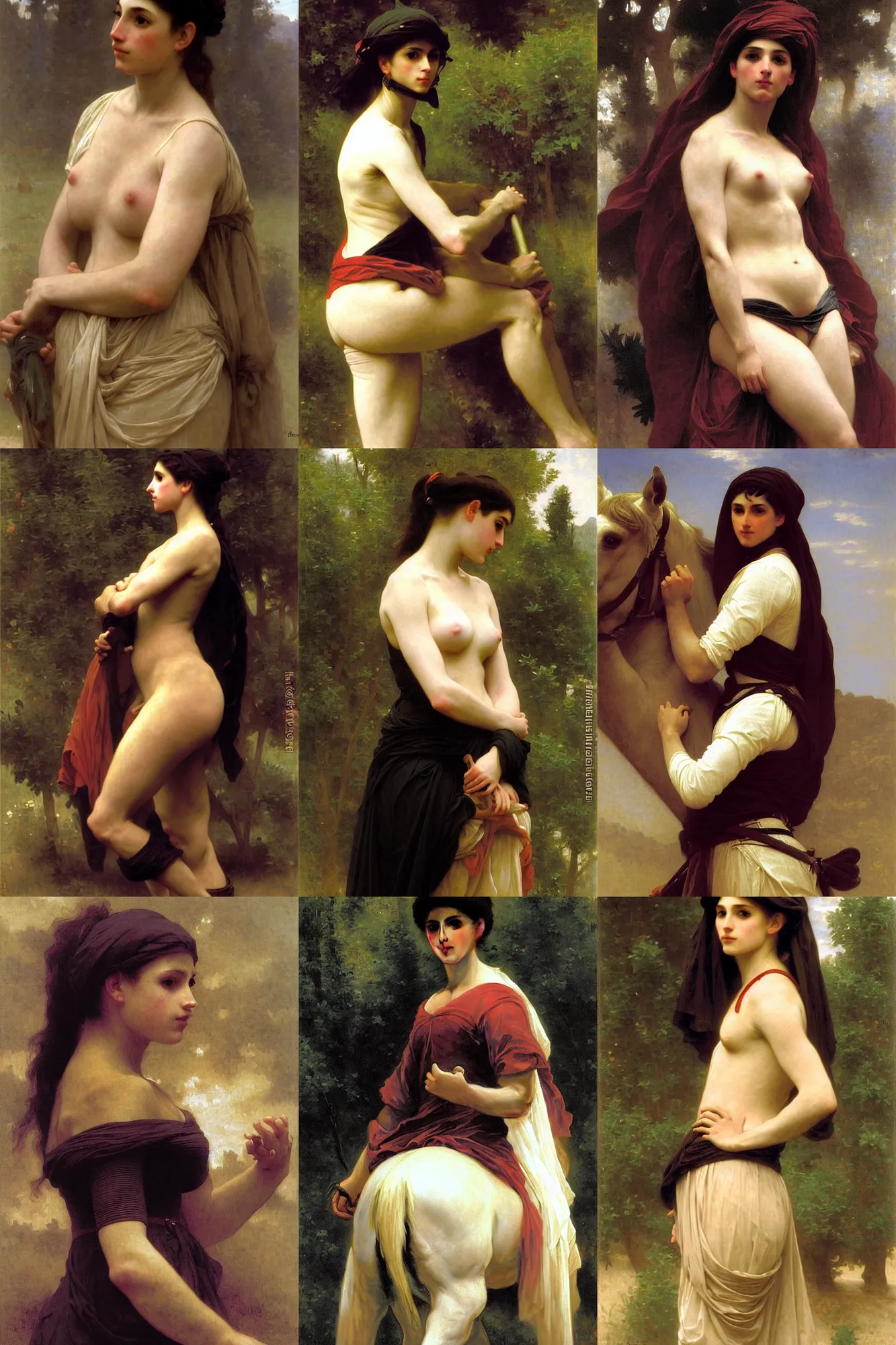 Prompt: portrait of a karem rider, majestic, solemn, by bouguereau