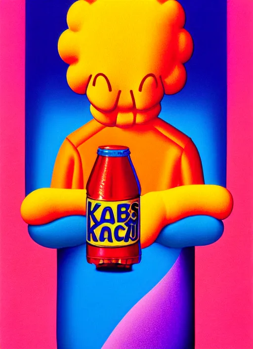 Prompt: cola bottle by shusei nagaoka, kaws, david rudnick, airbrush on canvas, pastell colours, cell shaded, 8 k