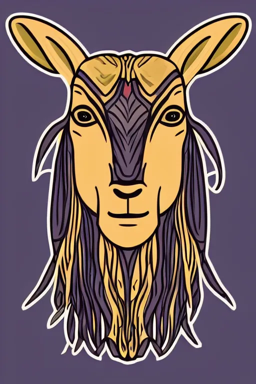 Image similar to Portrait of a goat that is a drug dealer, sticker, andromorphic, colorful, illustration, highly detailed, simple, smooth and clean vector curves, no jagged lines, vector art, smooth