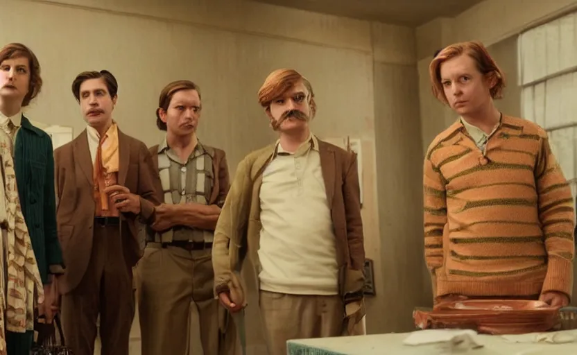 Image similar to a still from a movie directed by wes anderson, high quality, very detailed,